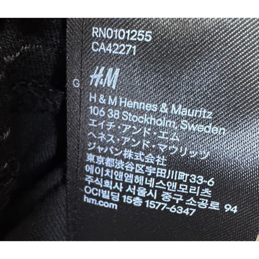 H&M Black Ruched Bodycon Midi Dress Long Sleeve Size M - Picture 8 of 8
